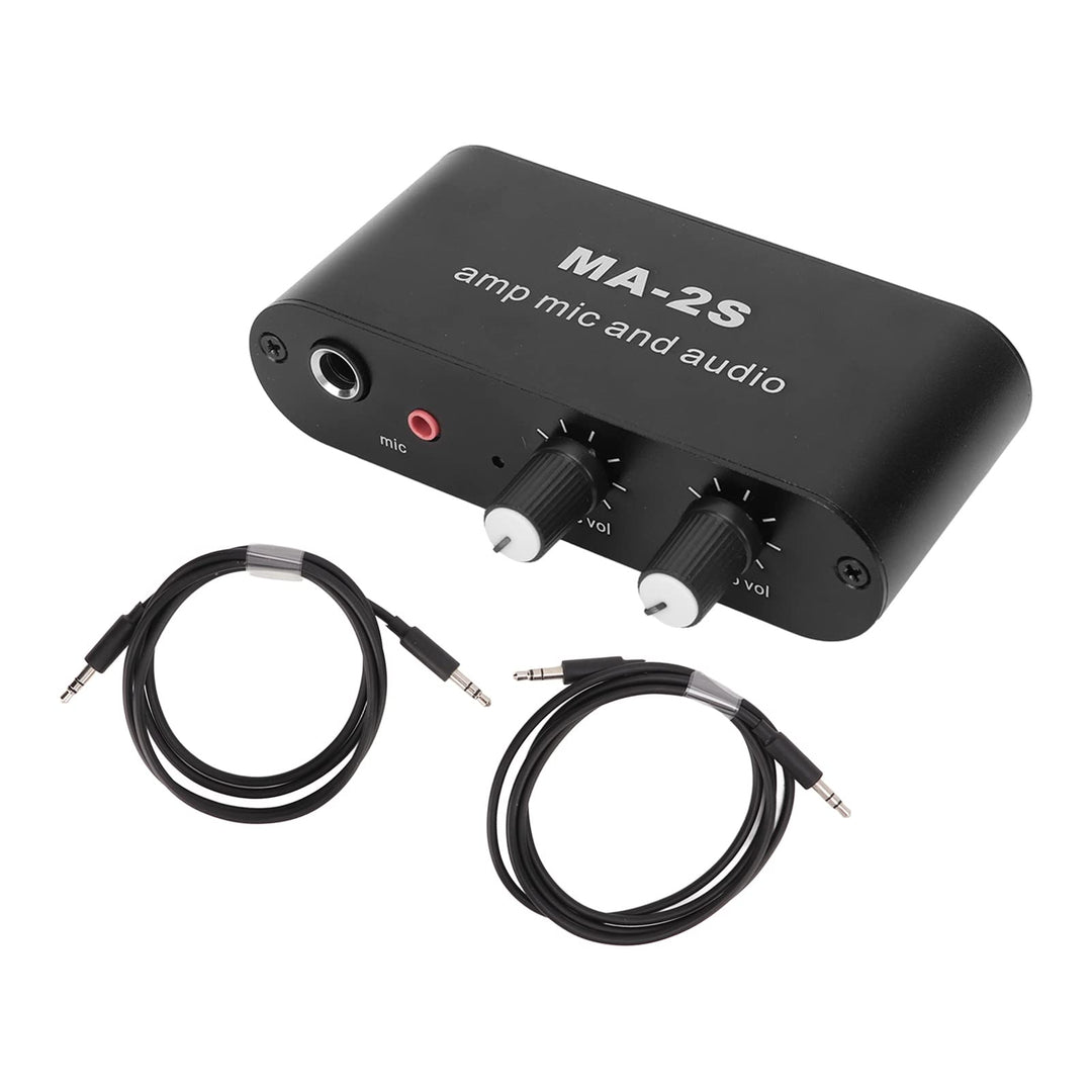 DC12V Stereo-Audio-Vorverstärker 3 Ausgangsanschlüsse 3,5-mm-Kondensatormikrofon-Schnittstelle Kopfh