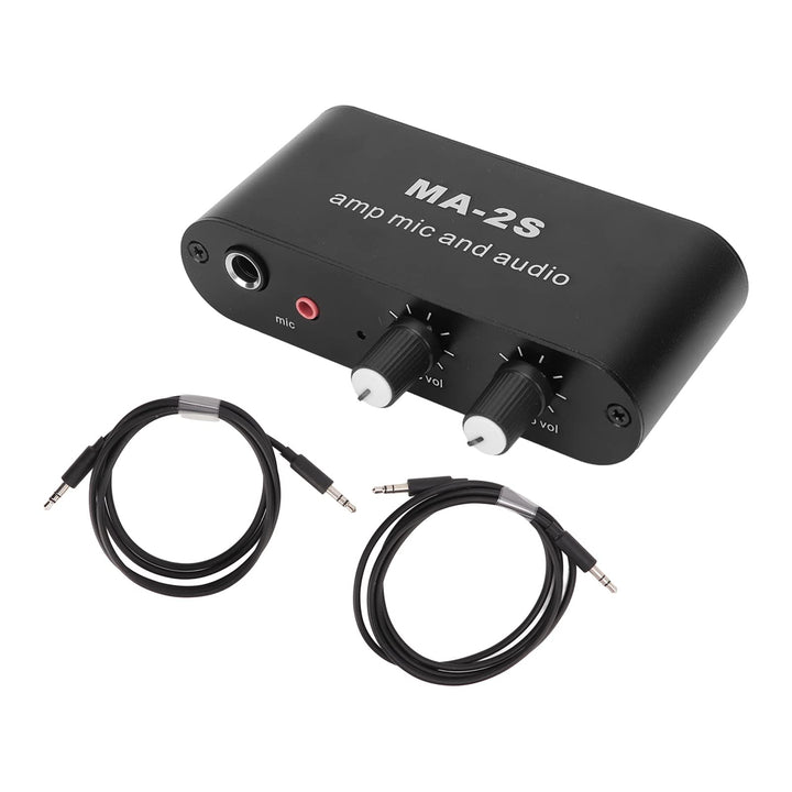 DC12V Stereo-Audio-Vorverstärker 3 Ausgangsanschlüsse 3,5-mm-Kondensatormikrofon-Schnittstelle Kopfh