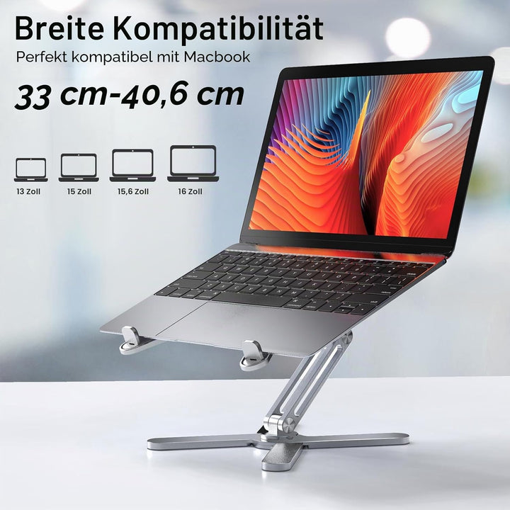 LIENS Verstellbarer Laptop-Ständer mit 360 Grad drehbarer Basis, ergonomischer Computer-Notebook-Stä
