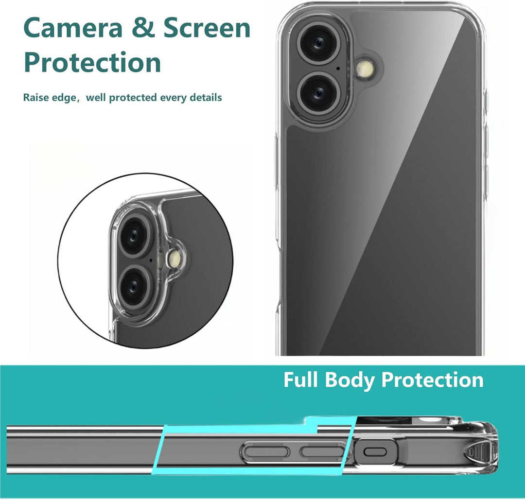 OLEPHY Handykette für iPhone 16 Plus Hülle mit Band, Necklace Handyhülle, Transparente Schutzhülle z