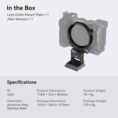 SMALLRIG Rotatable Collar Mount Plate für Sony A7CII / A7CR-Kamera, muss mit 4422/4438 verwendet Wer