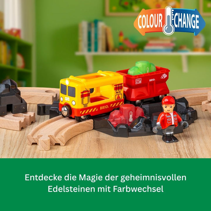BRIO World - Güterzug-Set mit Farbwechsel - Spielzeug Eisenbahn für Kinder mit Eisenbahn, Wagen, Spi