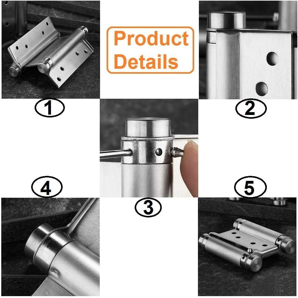 Roberee Hinge-2Pcs 3 '' Zoll Double Action Spring Hinge Saloon Cafe Tür Schwingtür