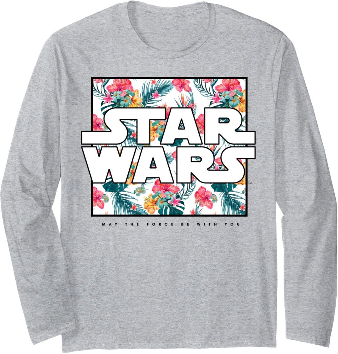 Star Wars May The Force Be With You Floral Box Logo Langarmshirt
