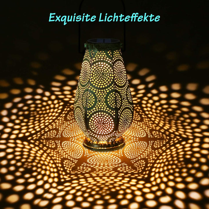 JOYCREATOR LED Solarlaterne für Aussen Gross, Metall Solarlampen für Aussen Hängend, Solar Laterne m