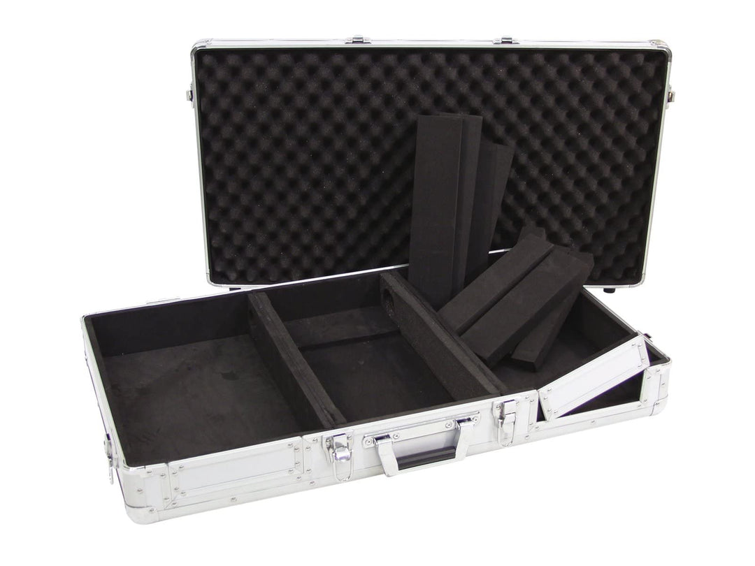 ROADINGER Universal-Konsole DIGI-1 2xCD/1xM-10 sil | DJ-Flightcase für 2 CD-Player und ein Mischpult