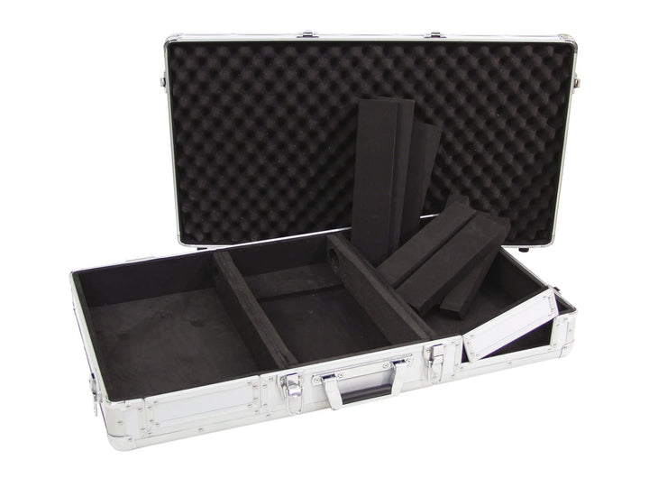 ROADINGER Universal-Konsole DIGI-1 2xCD/1xM-10 sil | DJ-Flightcase für 2 CD-Player und ein Mischpult
