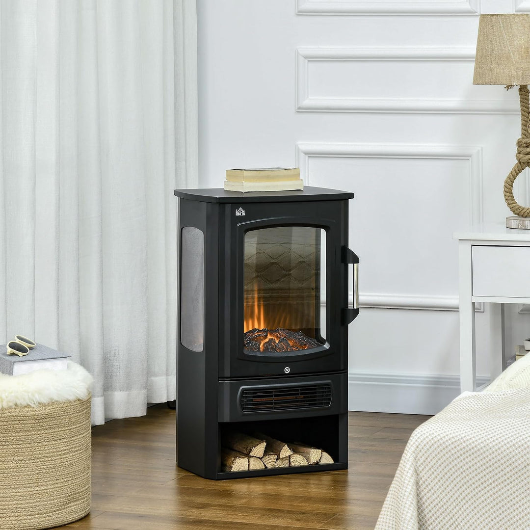 HOMCOM LED Elektrokamin Standkamin Kaminofen mit Flammeneffekt 1000/2000W Innenraumheizung Heizlüfte