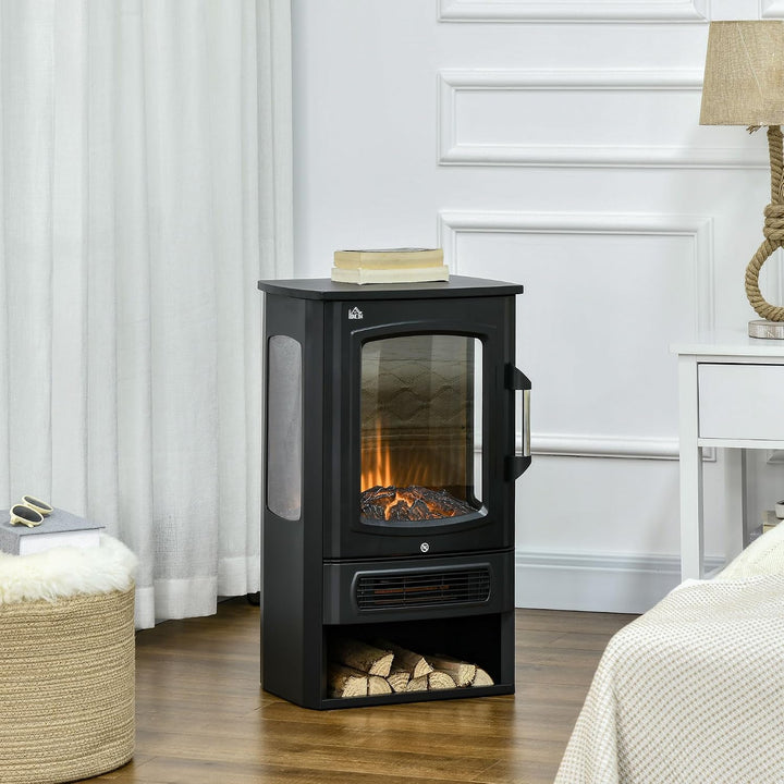 HOMCOM LED Elektrokamin Standkamin Kaminofen mit Flammeneffekt 1000/2000W Innenraumheizung Heizlüfte