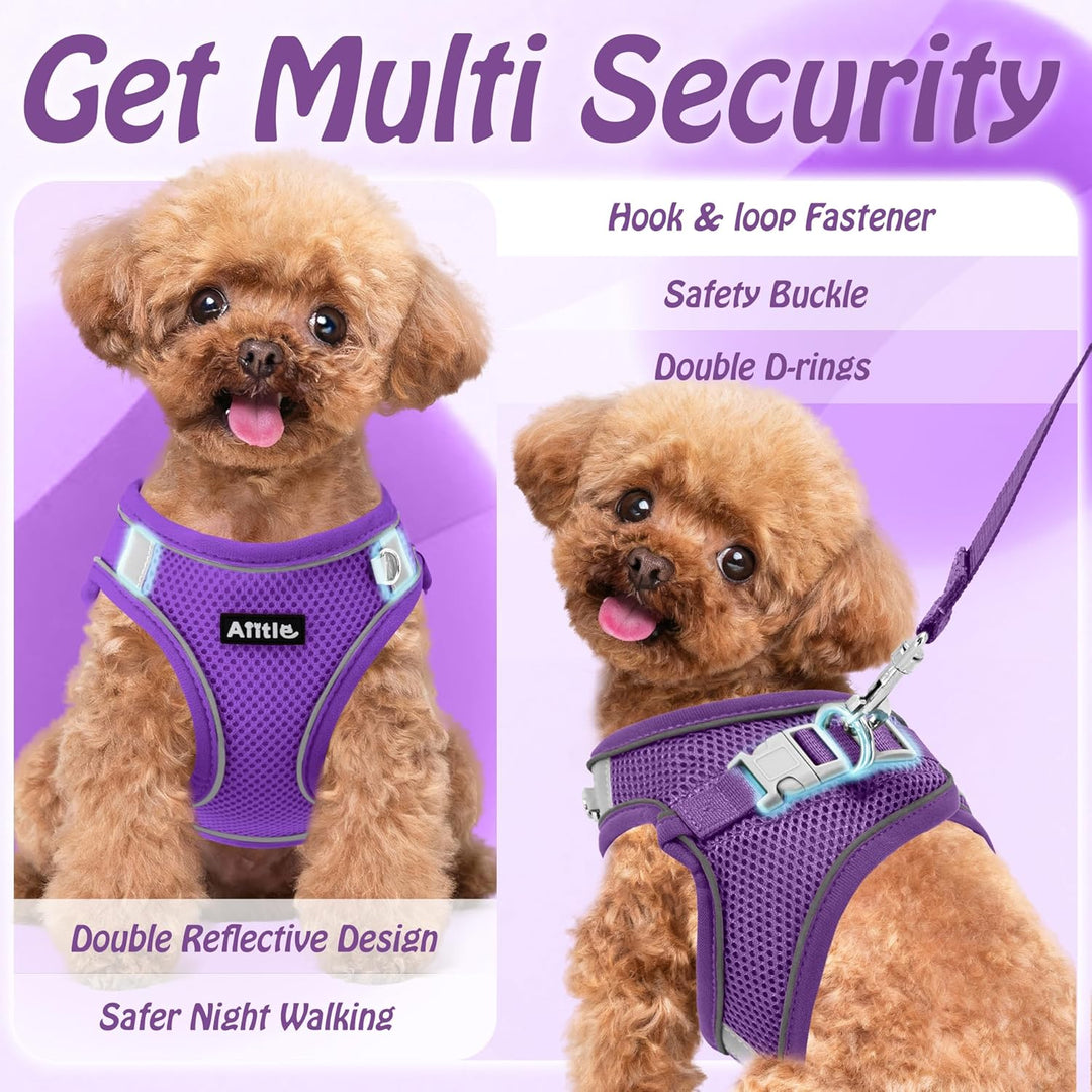 AIITLE Bequemes Hundegeschirr und Leine Set zum Gassi gehen - Step in Vest Harness, Reflektierende B
