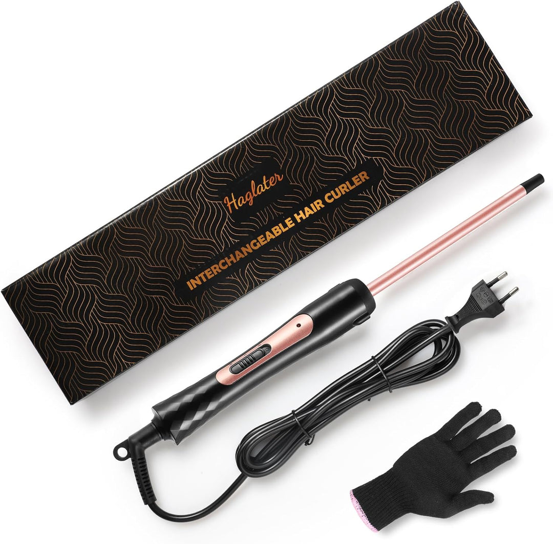 Lockenstab Kleine Locken, Haglater Mini Lockenstäbe 9mm 80-230℃, keramischer Lockenstab 40s Schnelle