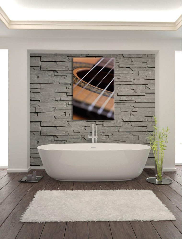 Pixxprint Gitarrensaiten Musik als Leinwandbild/Grösse: 100x70 / Wandbild/Kunstdruck/fertig bespannt