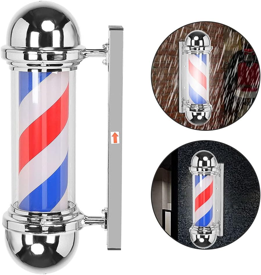 LED-Blinker Barber Shop Pole, Barber Shop Schild, Salon Shop für Schönheitssalon(Europäischer Standa