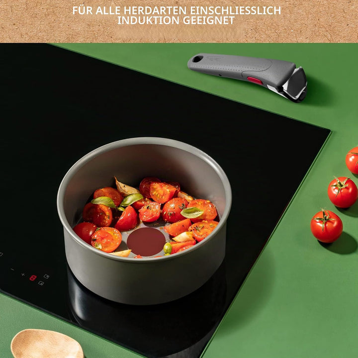 Tefal Ingenio Renew Set mit 3 Teilen, Pfanne 28 cm, Topf 18 cm, Griff, Induktion, Keramikbeschichtun