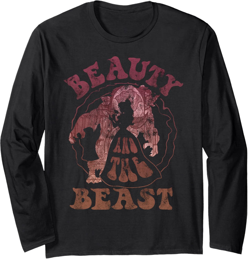 Disney Beauty And The Beast Vintage Belle Silhouette Langarmshirt