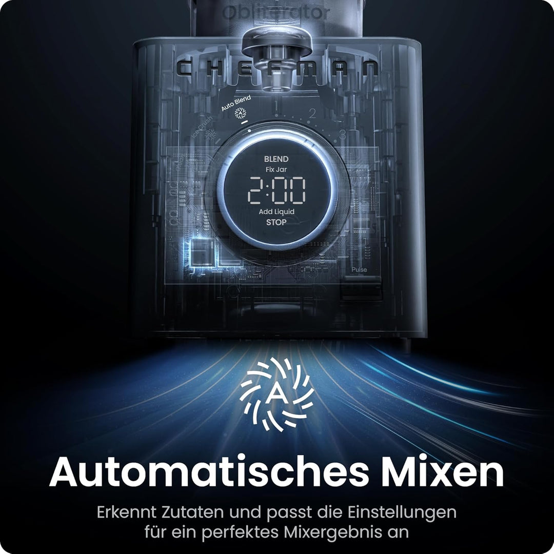 Chefman Obliterator 1.2L Standmixer für Smoothies, 1380W Motor zum Zerkleinern von Eis, Nüssen und g