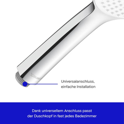 Duravit Universal Duschsystem, Duschset mit Strahlart Rain, Duschstange (700 mm) mit höhenverstellba