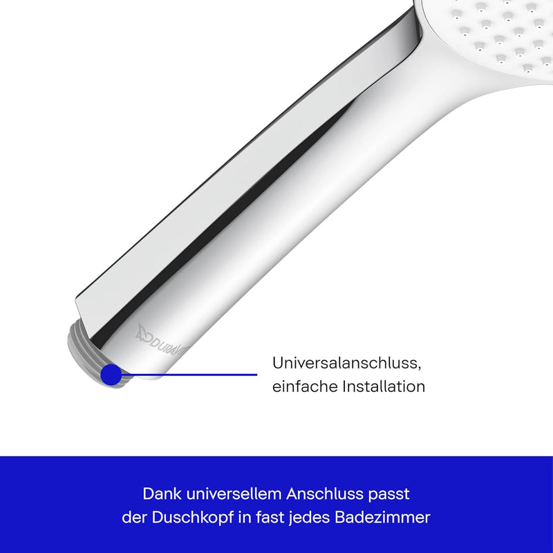 Duravit Universal Duschkopf, Duschbrause mit Strahlart Rain, Handbrause rund (Ø 110 mm), Brausekopf