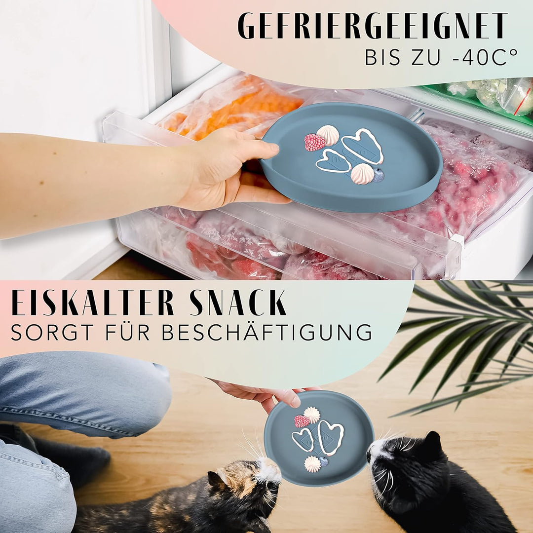 ne&no Futternapf für Katzen [nala Collection] Futterschale Katze flach | Katzennapf | Silikonnapf br