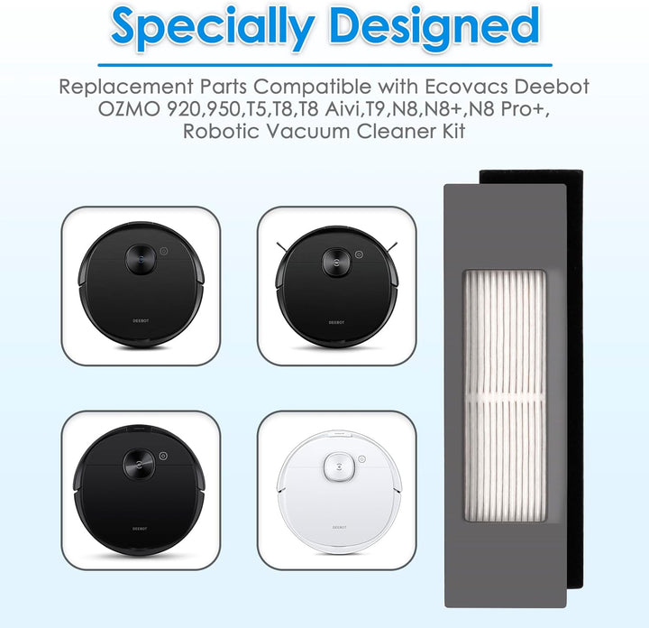 (6 Stück) HEPA Filter Compatible With Ecovacs DEEBOT OZMO N10 Plus T5 T8 T9 T8 AIVI Max 920 950 N5 N