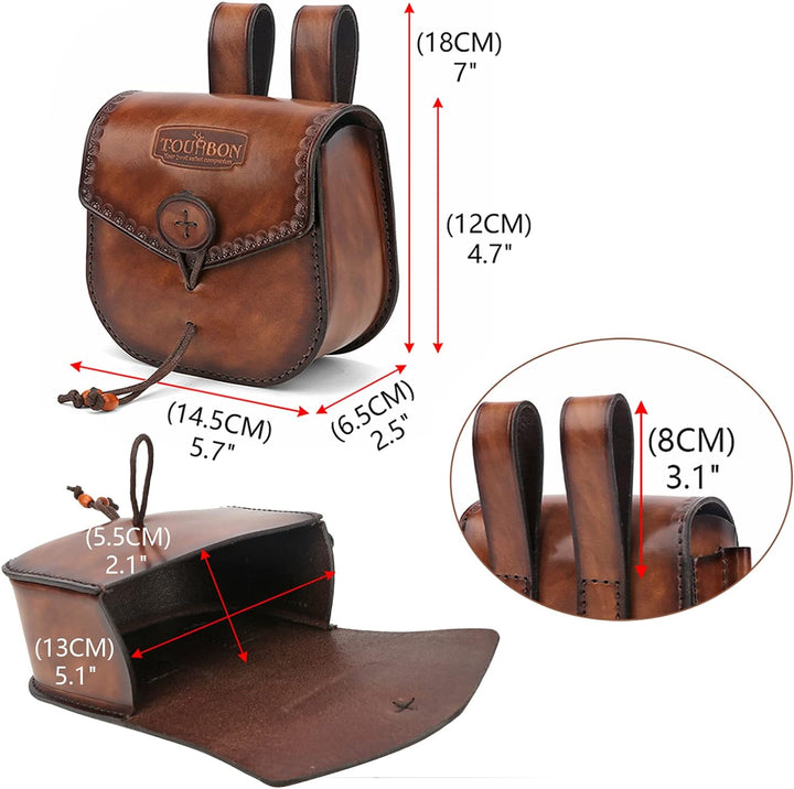 Tourbon Multitool Leder Gürteltasche EDC Feuerstarter Halter für Outdoor Camping Survival Jagd