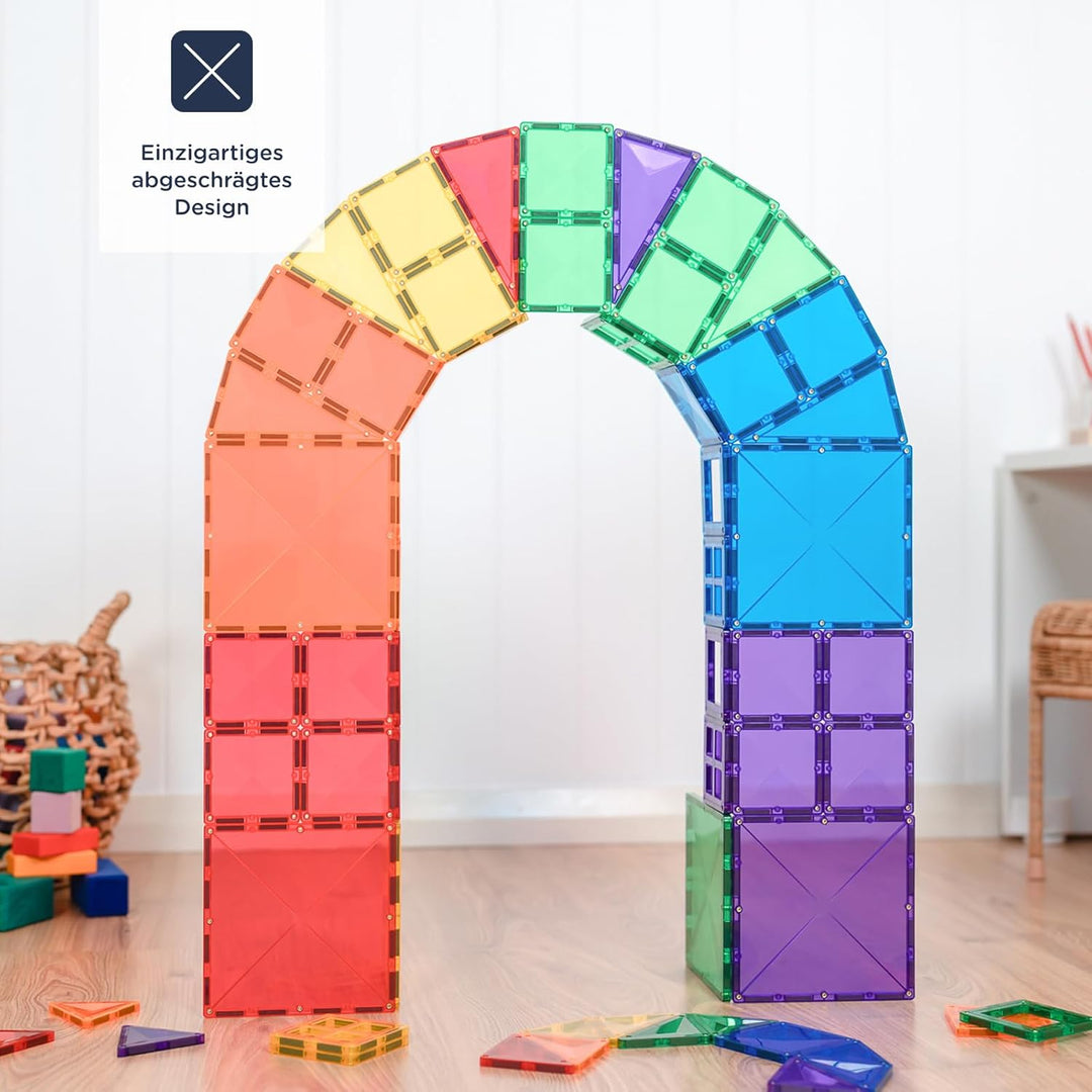 CONNETIX Magnetische Fliesen Regenbogen Starterpaket, 60 Stück
