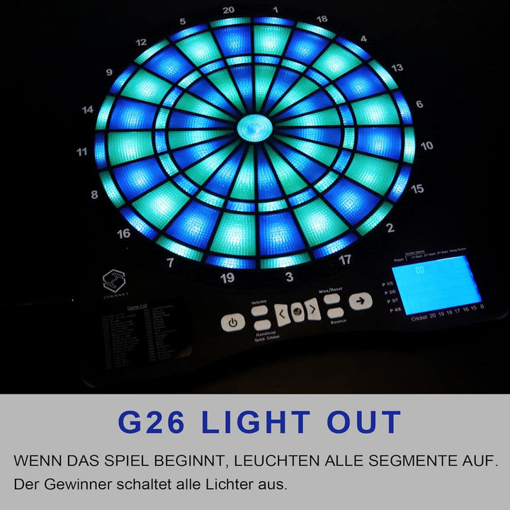 Turnart Dartscheibe Elektronisch 2023 Dartscheibe Elektronische Dartscheibe E Dartscheibe mit LED Be