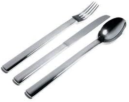 Alessi 18/10 Edelstahl Spiegel poliert "Rundes Modell" Original Tafellöffel, 6 Stück, silber