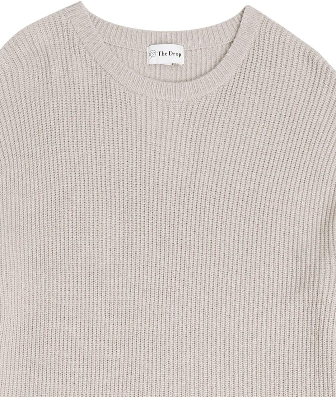 The Drop Rippstrick-Pullover Alice für Damen, Rundhalsausschnitt, geschlitzte Rückseite XXS Porpoise
