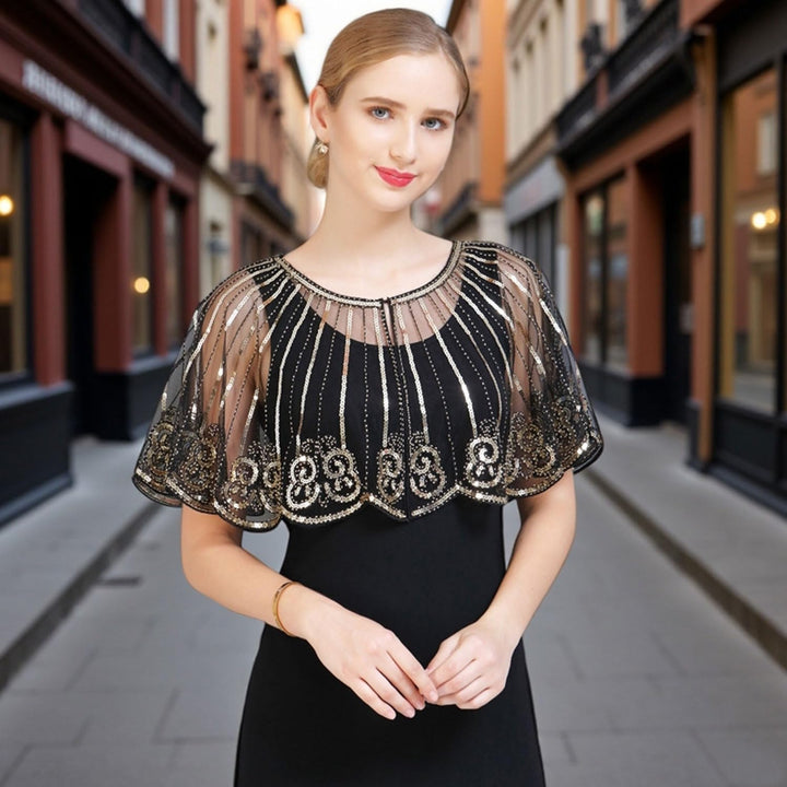 1920er Jahre Pailletten Schal und Wraps für Damen,Retro Umschlagtücher Stola für Abendkleid,20er Jah