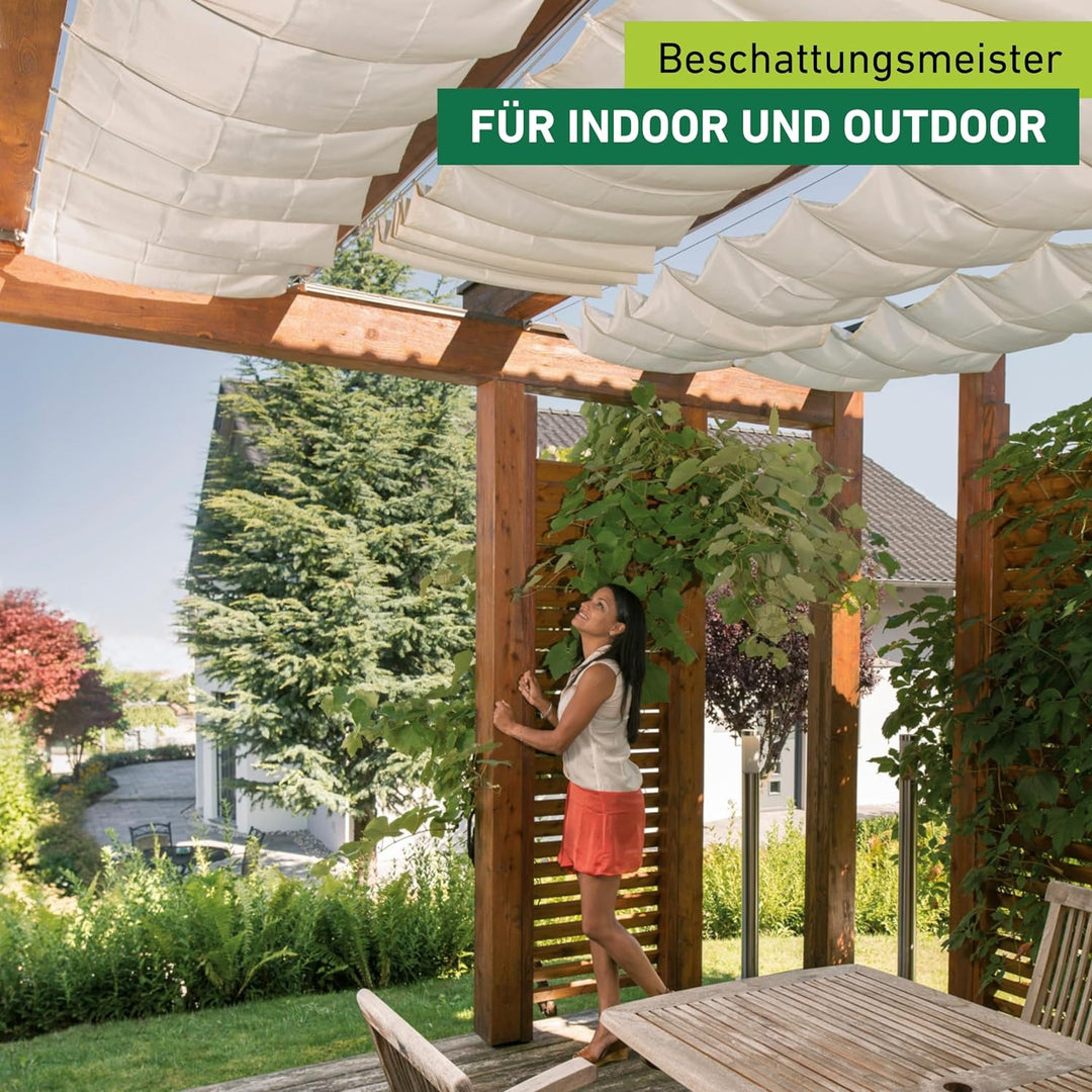 Windhager Sonnensegel für Seilspanntechnik Komplett-Set inkl. Sonnen-Segel 270 x 140 cm, ideal für P