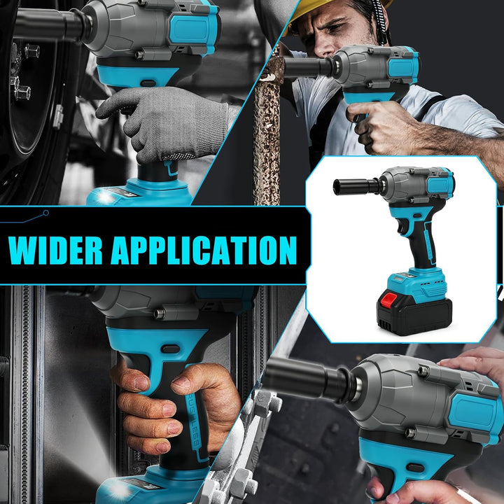 Akku Schlagschrauber Kompatibel mit Makita 18V Lithium-Akku, 1/2 Zoll Bürstenloser Schlagschrauber m
