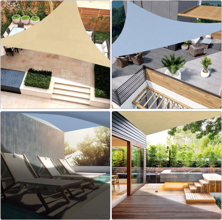 PHYLES Sonnensegel Dreieck Wasserdicht 3x3x3m, Sonnenschutz UV Schutz Windschutz Segel für Balkon Ga