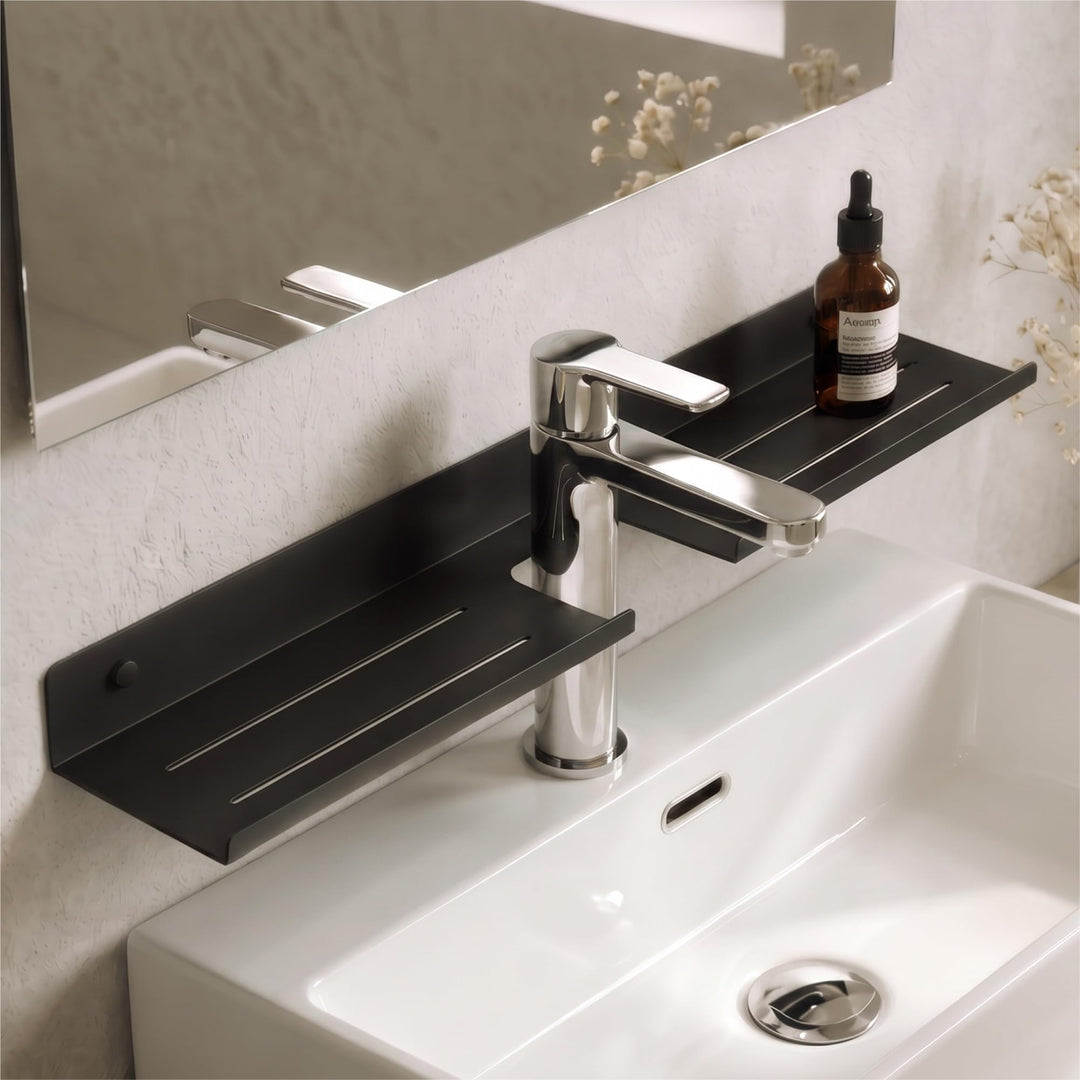 Mai & Mai Waschbecken Ablage, Duschregal zum Bohren oder Kleben, Waschbeckenregal über Wasserhahn, W