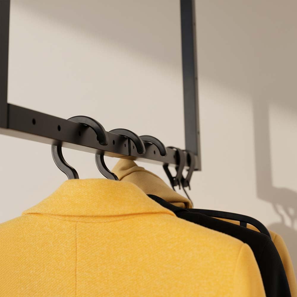 Home Deluxe - Kleiderbügel Rack - Schwarz, 47 x 2 x 18 cm I Kleiderbügel-Set Garderobenhaken Kleider