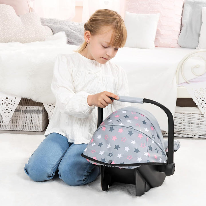Bayer Design 67907AA Puppenautositz mit Dach, verstellbarem Griff, Puppenzubehör