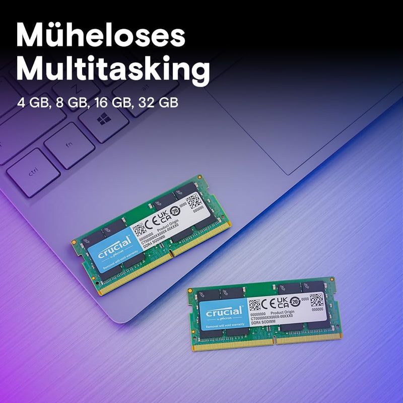 Crucial RAM CT16G4SFRA32A 16GB DDR4 3200MHz CL22 (2933MHz oder 2666MHz) Laptop Arbeitsspeicher 3200M