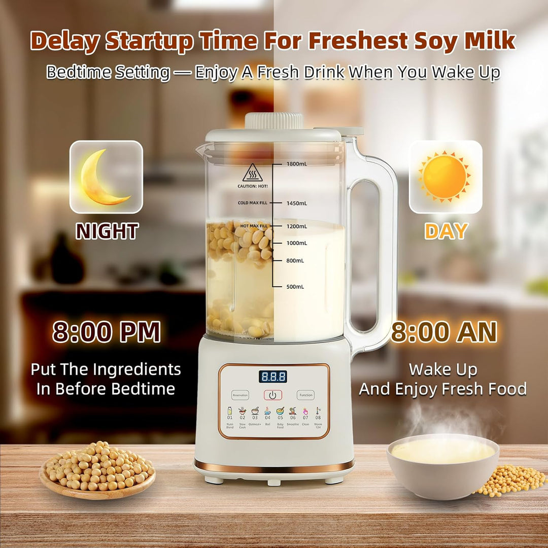 Nussmilchmaschine, Automatische Mandelmilchmaschine für selbstgemachte Pflanzenmilch, Hafer, Soja, S
