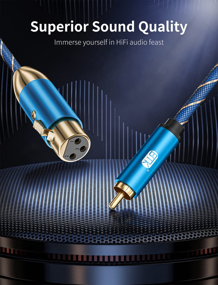 EMK XLR zu RCA Kabel Subwooferkabel XLR Buchse zu RCA Stecker (F-2M) | Cinch Kabel Mikrofonkabel Koa