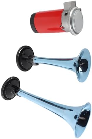 KIMISS 12V 178dB Air Horn Lauter Klang Doppeltrompete mit Luftkompressor für Auto, Motorrad, Boot, L