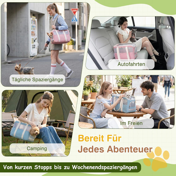 ALLSOPETS Hundetragetasche Haustier Tragetasche für Hunde und Katzen Atmungsaktiv Hundetasche mit He