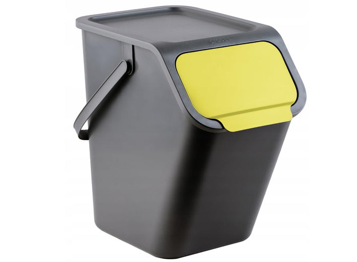 Go Practic Set Mülleimer und Bioaktivkohlefilter Stapelbox Klick-Deckel Abfalltrennsystem Küche Müll