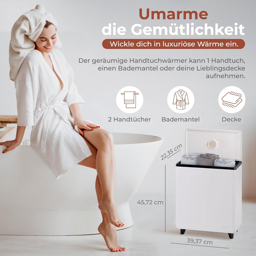 SereneLife Handtuchtrockner Elektrisch Schwarz – Fassungsvermögen für 2 Handtücher, Energiesparend &