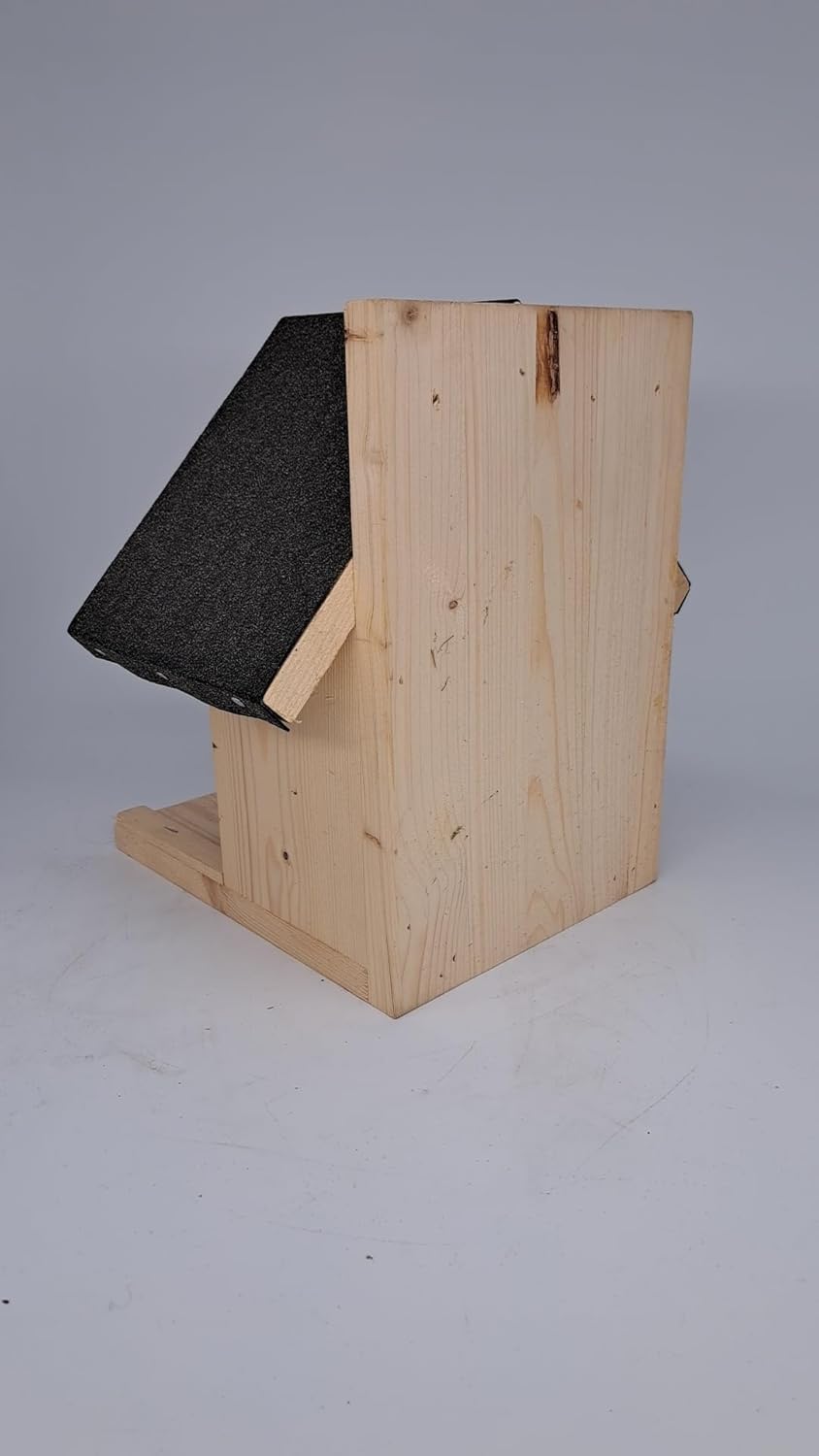 XXL Eichhörnchenfutterhaus 2x wetterfest imprägniert mit Bioleinöl, mit Spitzdach E2N für Eichhörnch