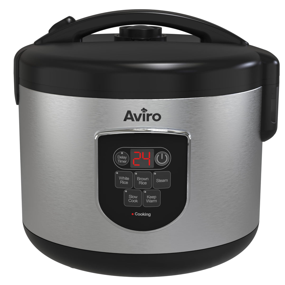 Aviro Reiskocher – Slow Cooker – 1,8 l – 7 Funktionen – Warmhaltefunktion – Reiskocher – Antihaftbes
