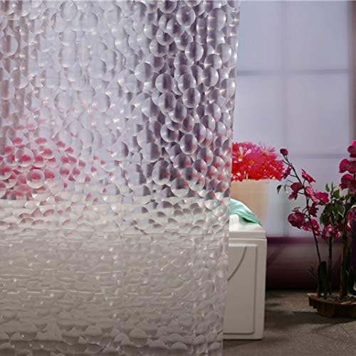 Adwaita Duschvorhang, Kunststoff, 3D-Blasen, Keine Gerüche, umweltfreundlich (klare Blasen) Transpar