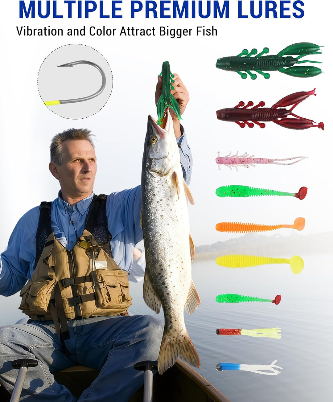 Fischköder Kunstköder Set, Angelköder Meer Wobbler Gummifisch Minnow Crankbait Barsch Forelle Hecht