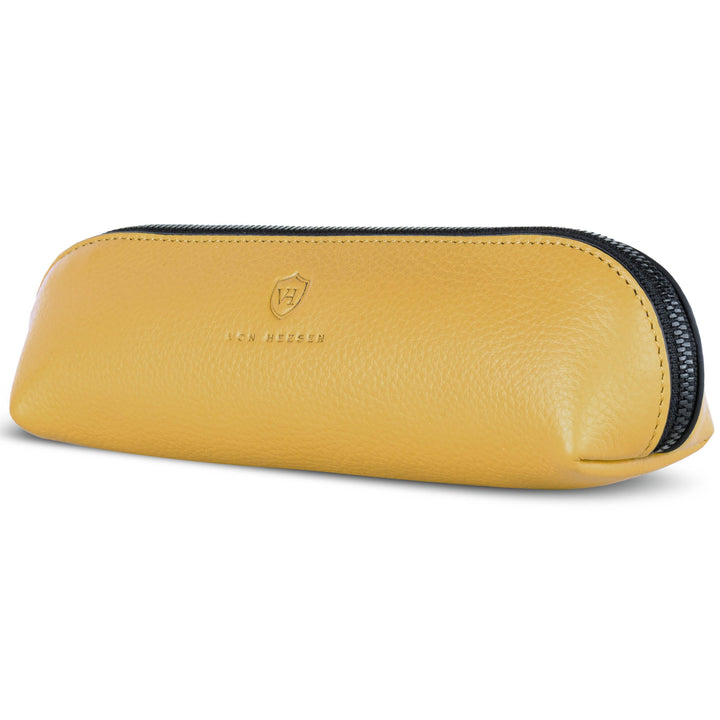 VON HEESEN® Echtleder Federmäppchen Leder Federmappe Etui für Stifte Mäppchen Schule Federtasche Uni
