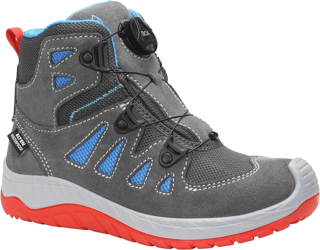 ELTEN Kinderschuhe Outdoor Maddox Kids BOA Grey-red Mid für Mädchen und Jungen 30 EU Grau, 30 EU Gra
