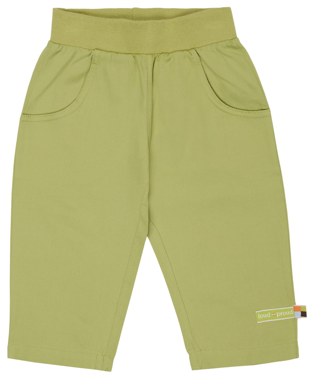 loud + proud Unisex Kinder Twill, GOTS Zertifiziert Hose 62-68 Avocado, 62-68 Avocado